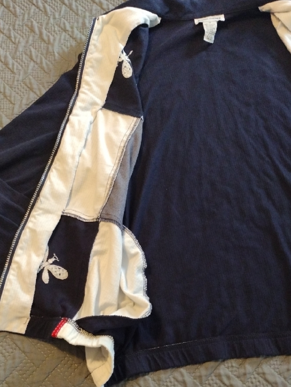 Navy, White & Red Dragonfly Zip-Front Jacket - Picture 13 of 16